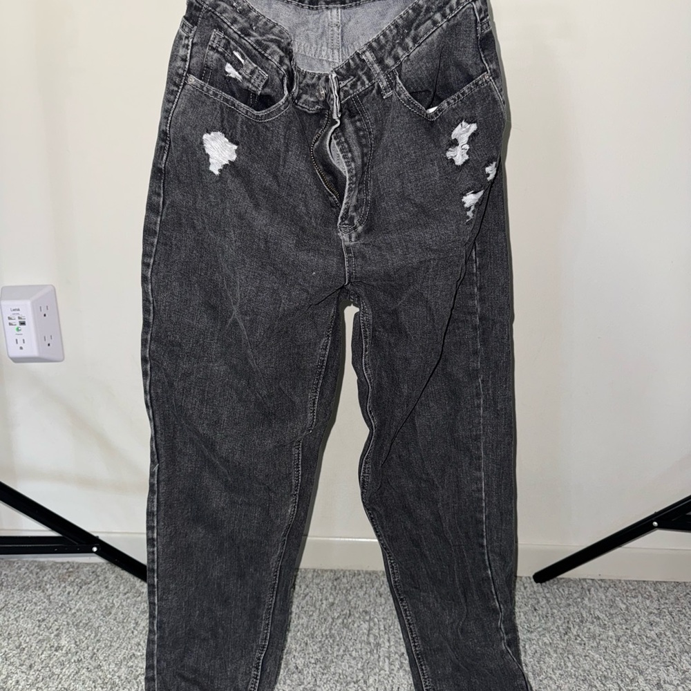 Distressed Black Jeans for Women